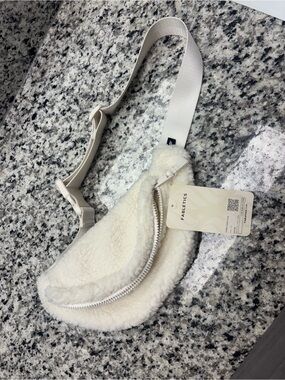 Fabletics Cream Sherpa Belt Bag